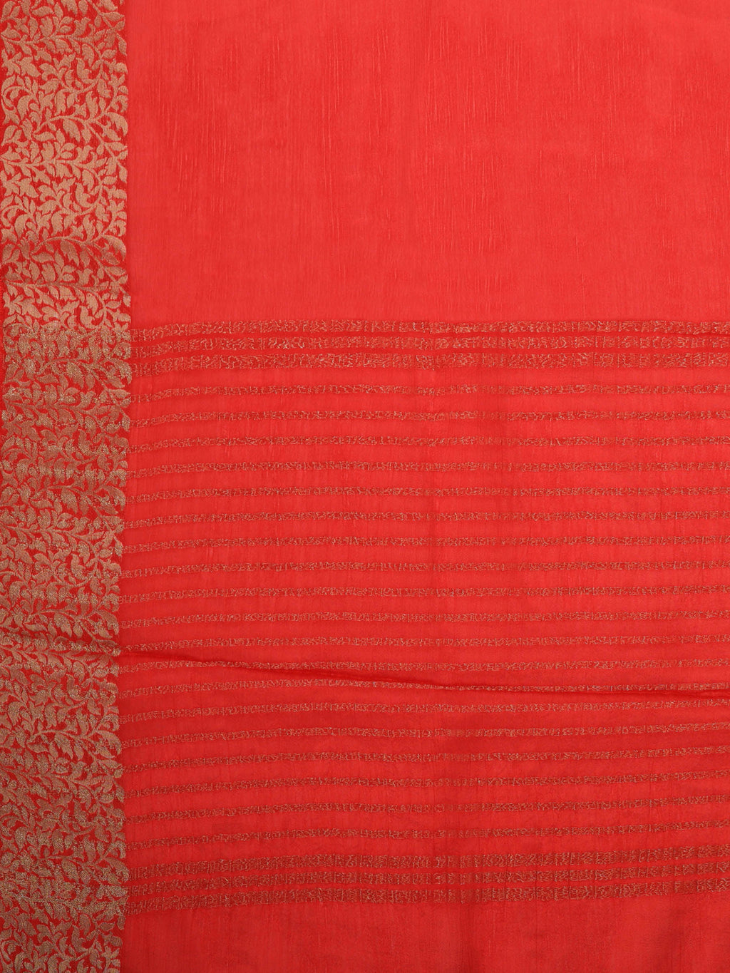 Red Zari Work Chiffon Saree