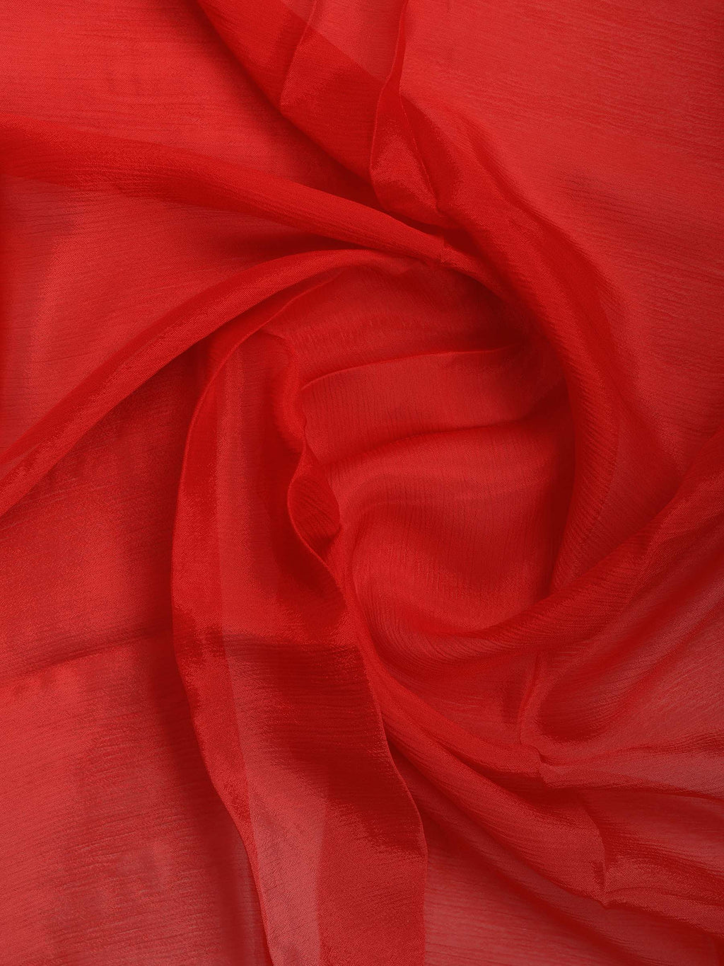 Red Zari Work Chiffon Saree