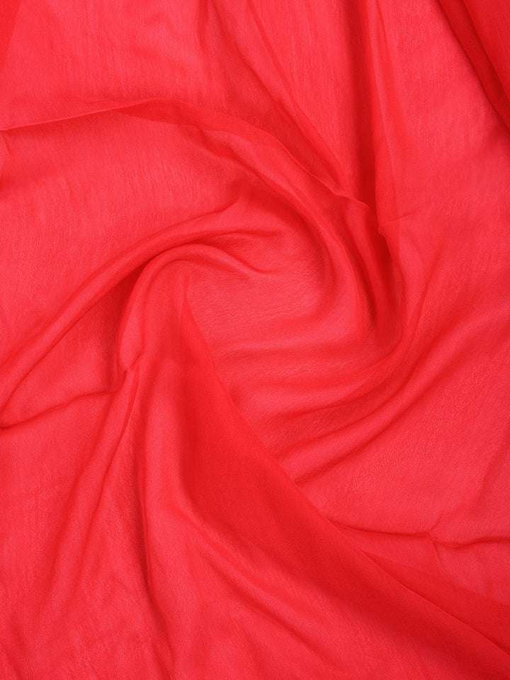Rani Zari Work Chiffon Saree