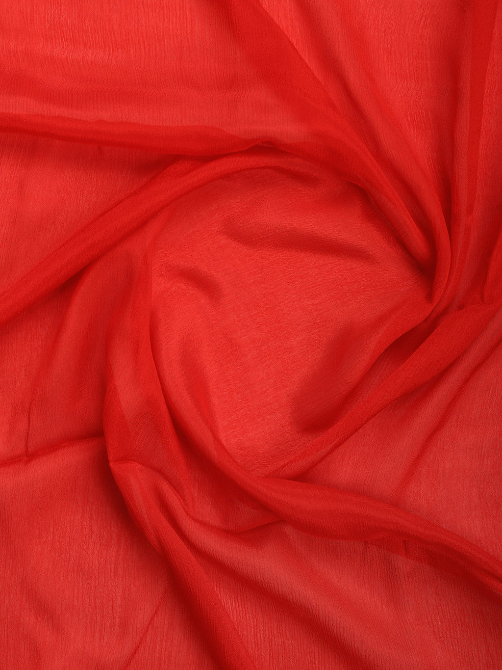 Red Zari Work Chiffon Saree