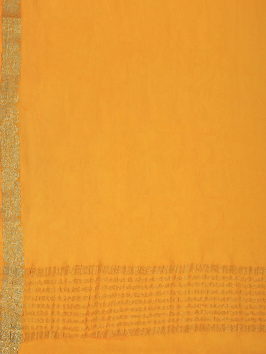 Yellow Zari Work Chiffon Saree