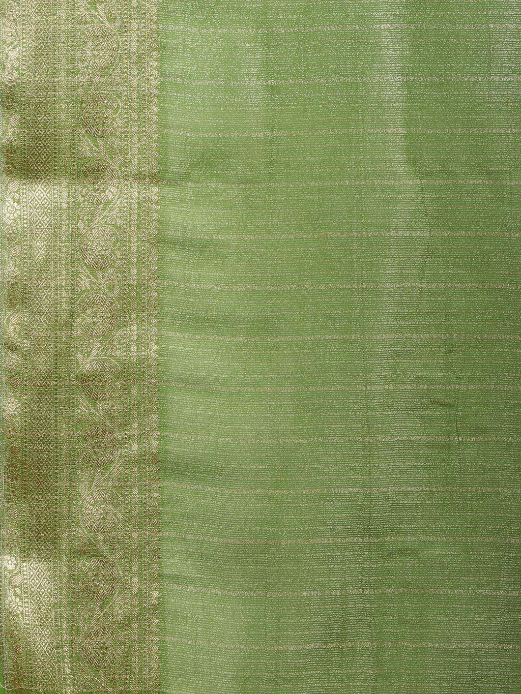 Green Zari Work Chiffon Saree