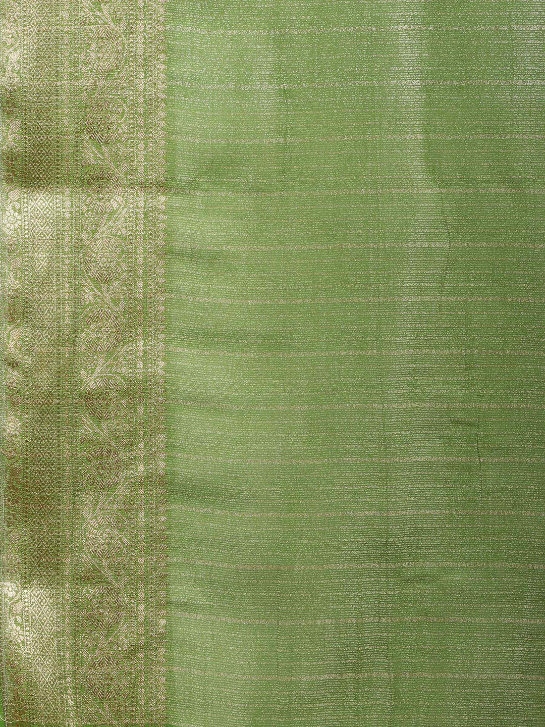 Green Zari Work Chiffon Saree