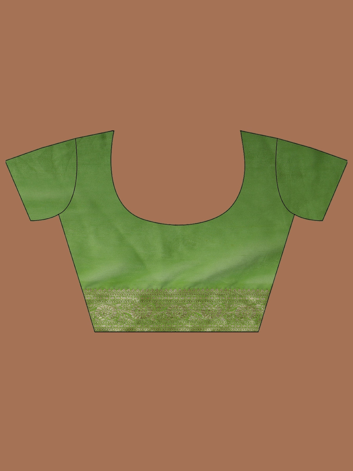 Green Zari Work Chiffon Saree