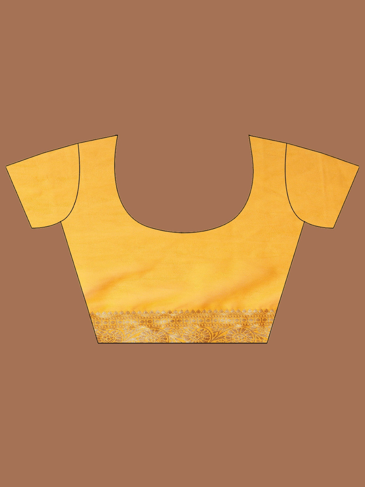 Mustard Zari Work Chiffon Saree