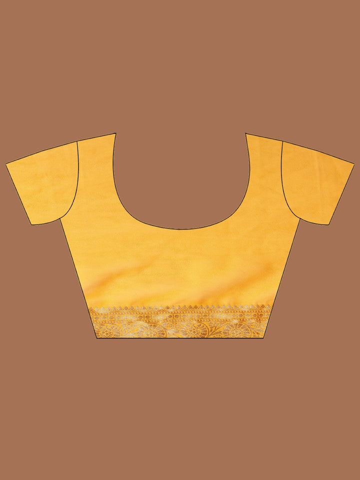 Mustard Zari Work Chiffon Saree