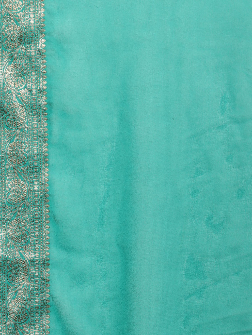 Rama Green Zari Work Chiffon Saree