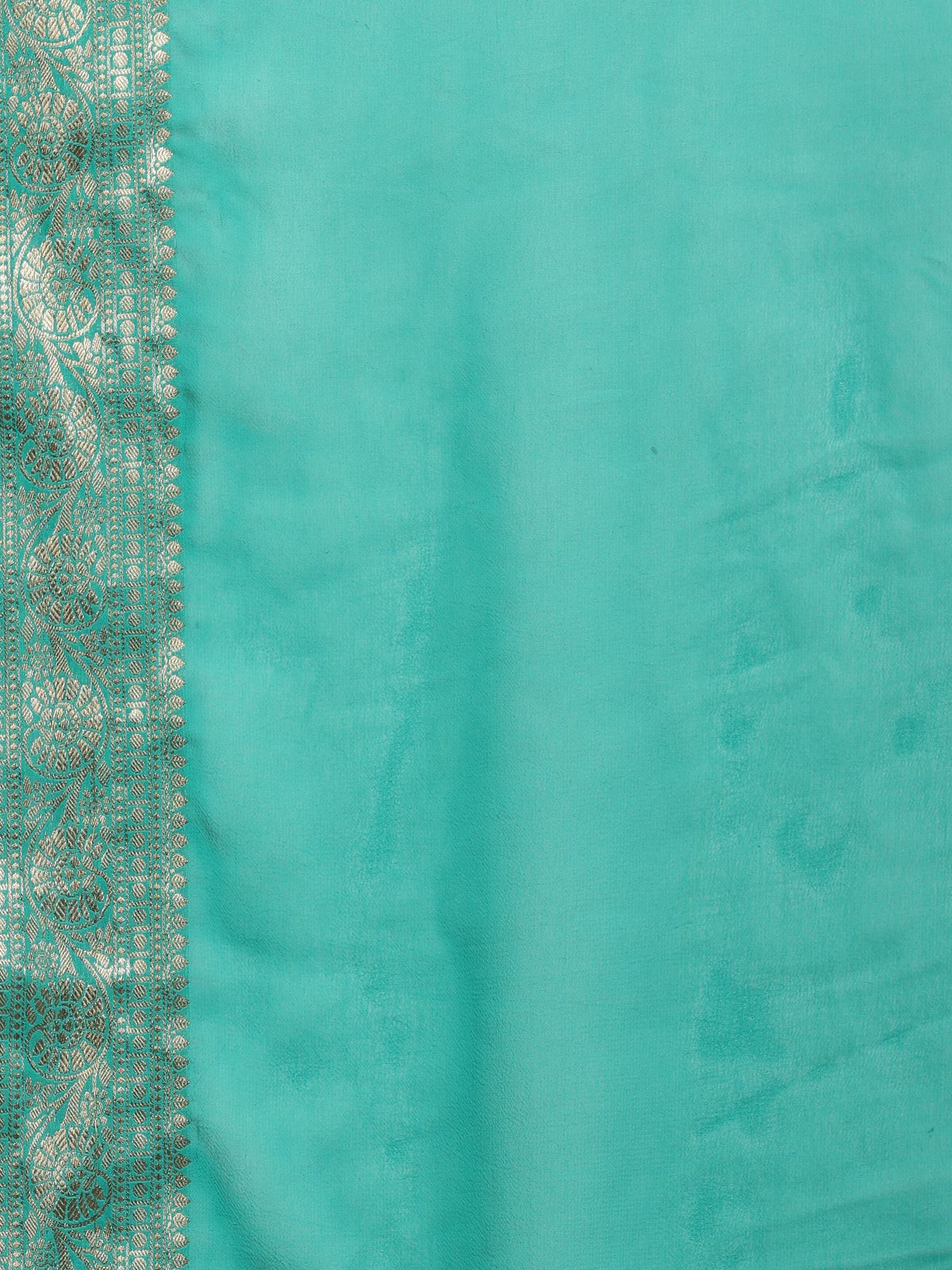 Rama Green Zari Work Chiffon Saree