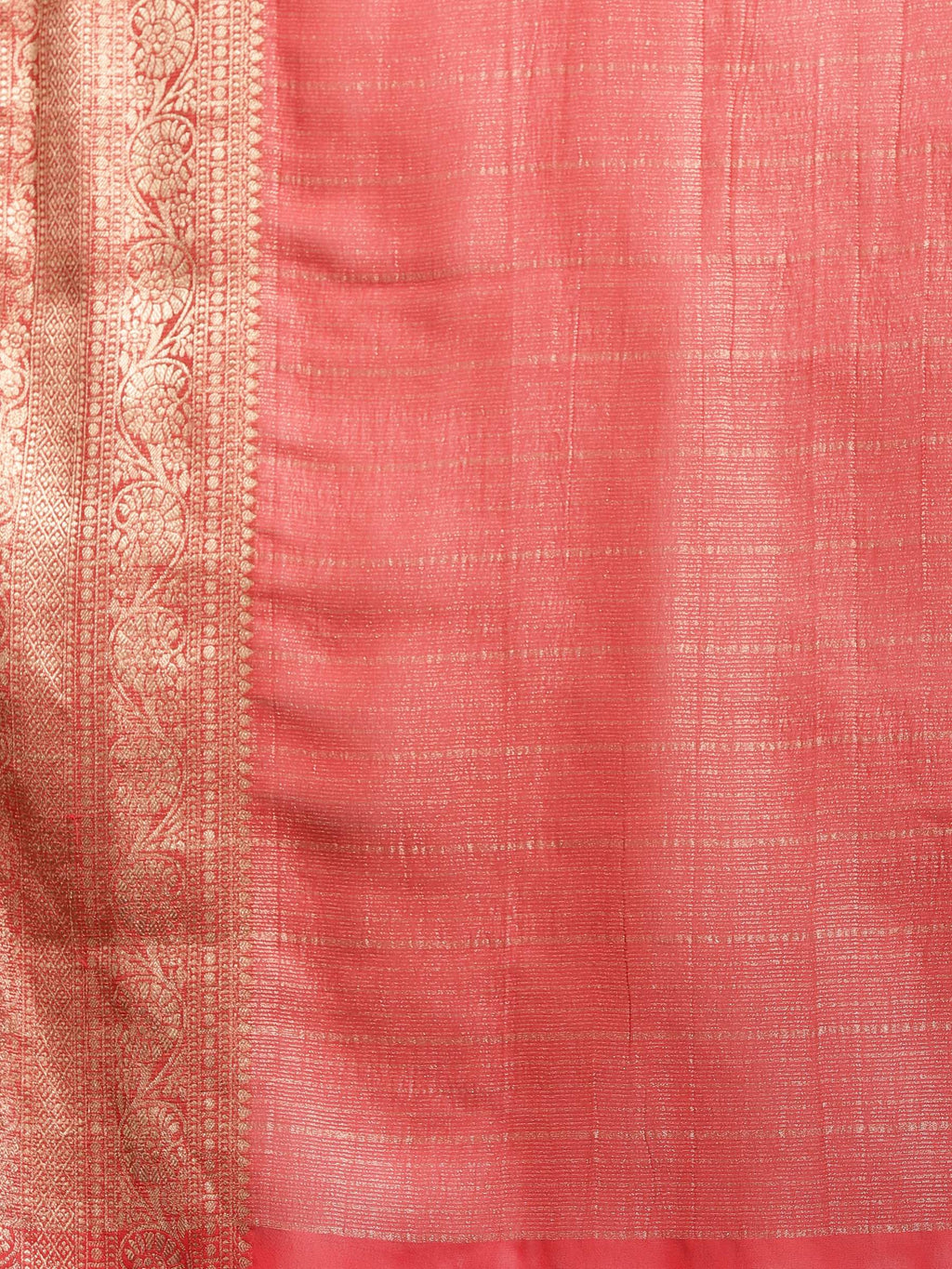 Red Zari Work Chiffon Saree