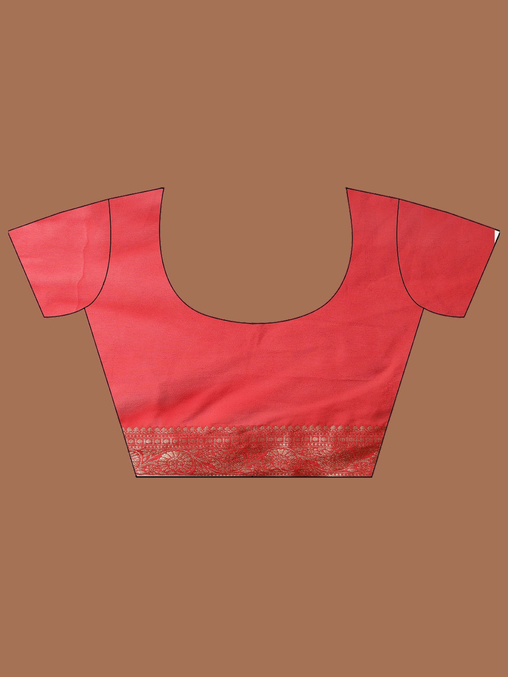 Red Zari Work Chiffon Saree