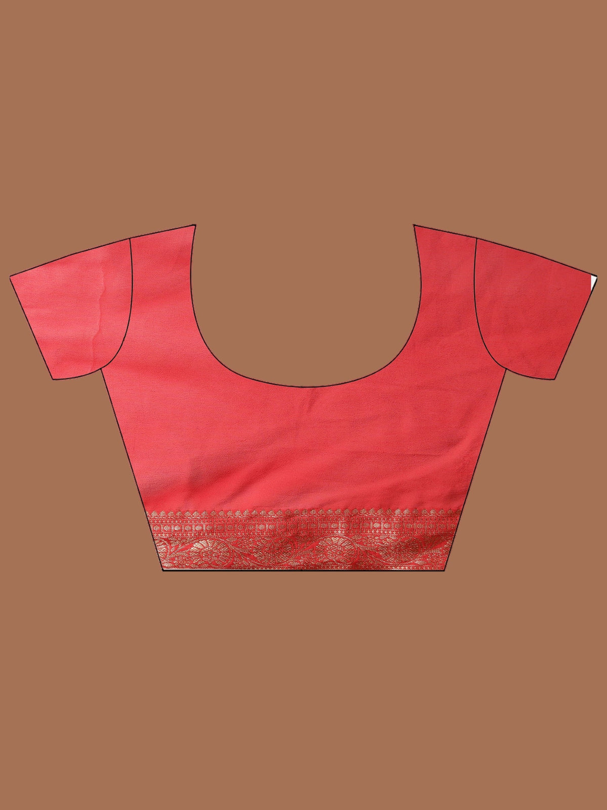 Red Zari Work Chiffon Saree