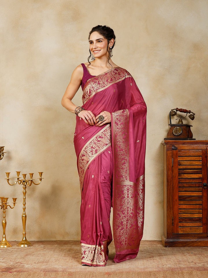 Lavender Woven Design Art Silk Saree