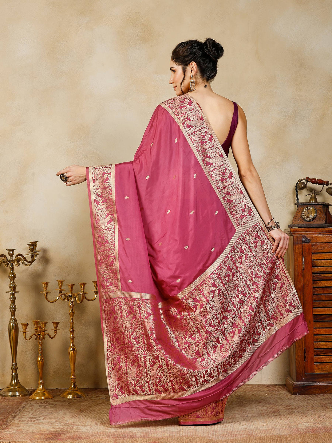 Lavender Woven Design Art Silk Saree