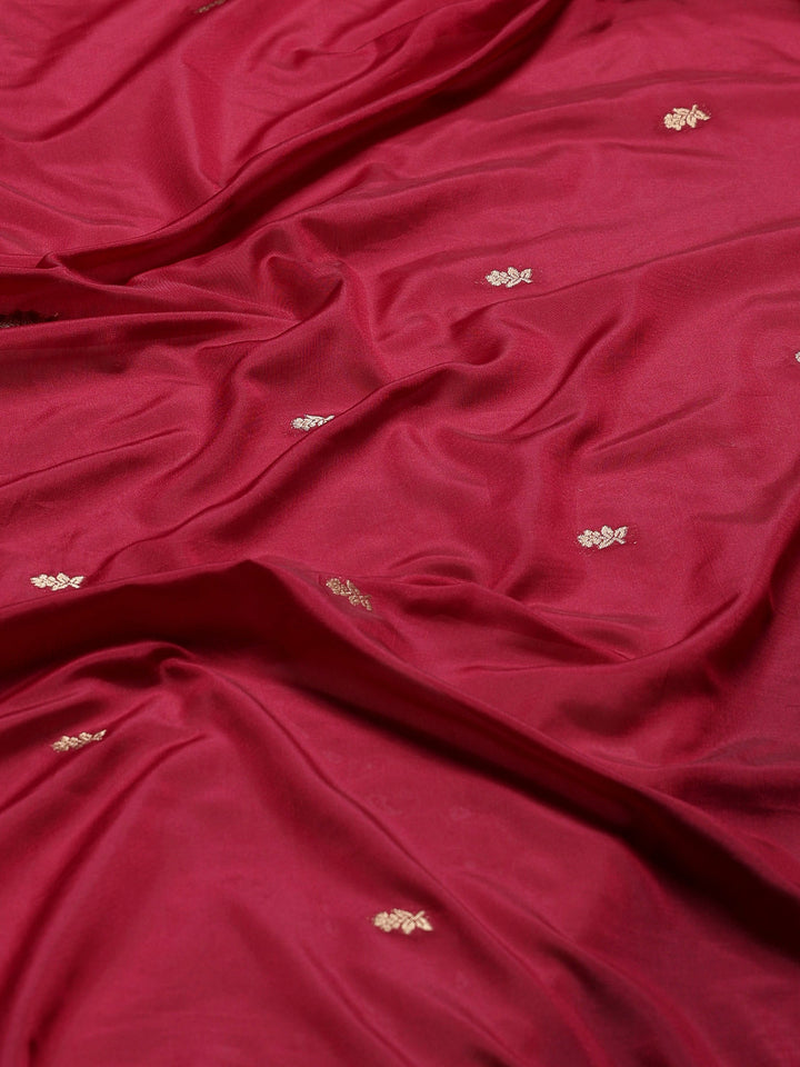 Magenta Woven Design Art Silk Saree