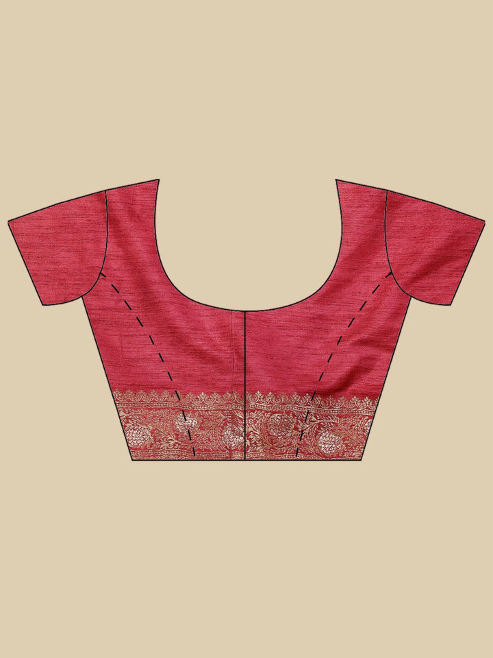 Magenta Woven Design Art Silk Saree