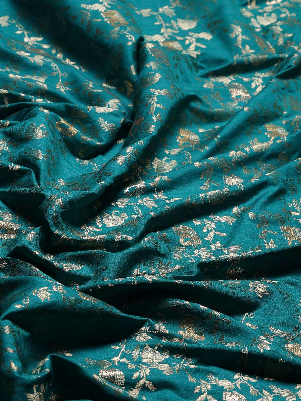 Lake Blue Woven Design Art Silk Saree