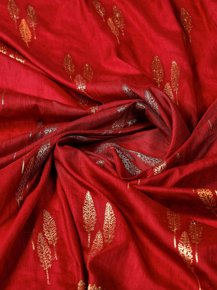Wine Woven Design Art Silk Saree