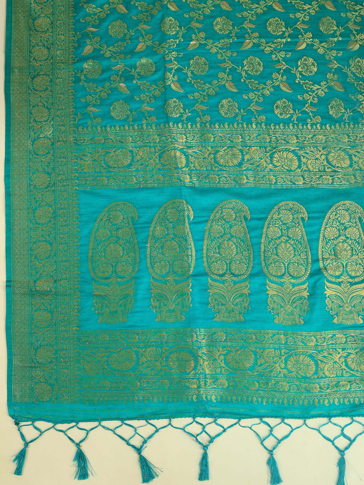 Lake Blue Woven Design Art Silk Saree