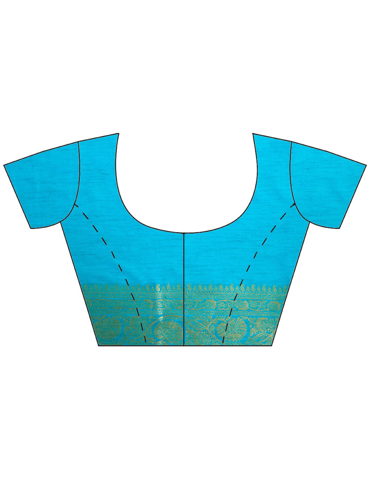 Lake Blue Woven Design Art Silk Saree