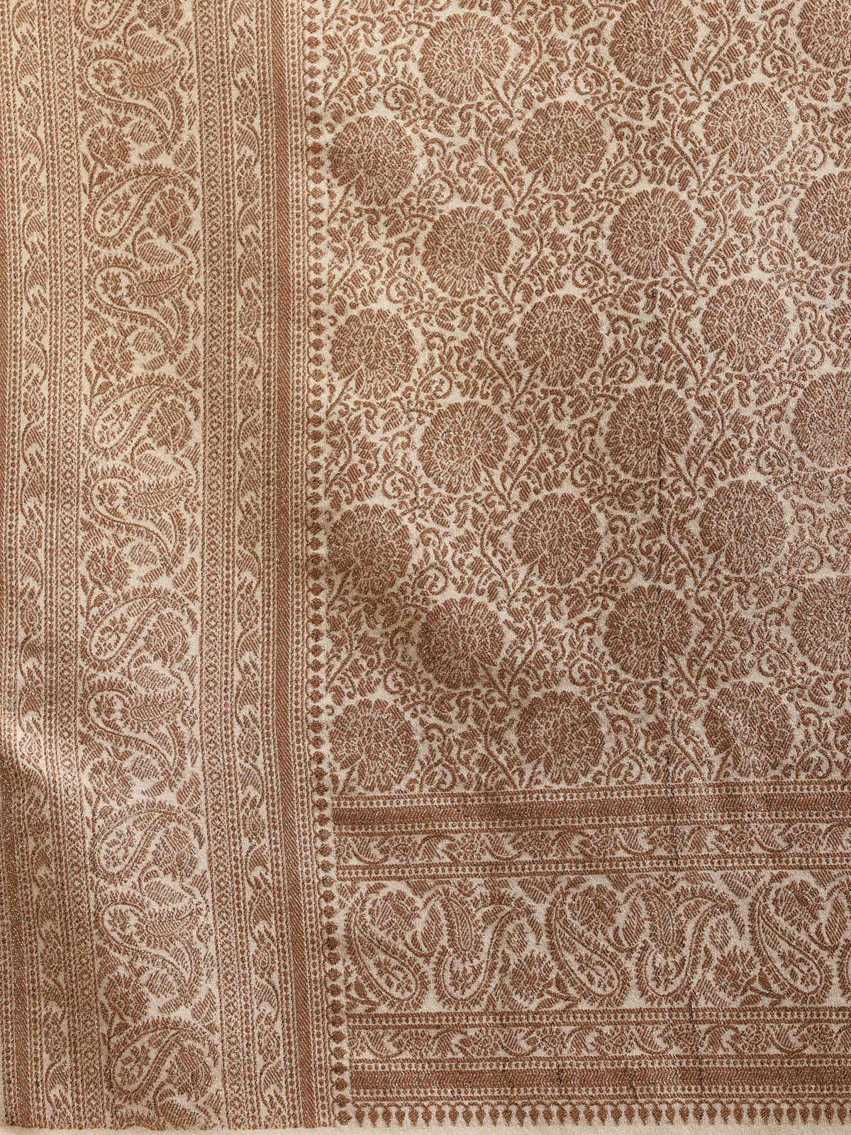 Beige Embroidered Georgette Saree