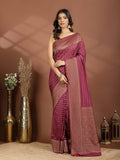 Purple Embroidered Georgette Saree