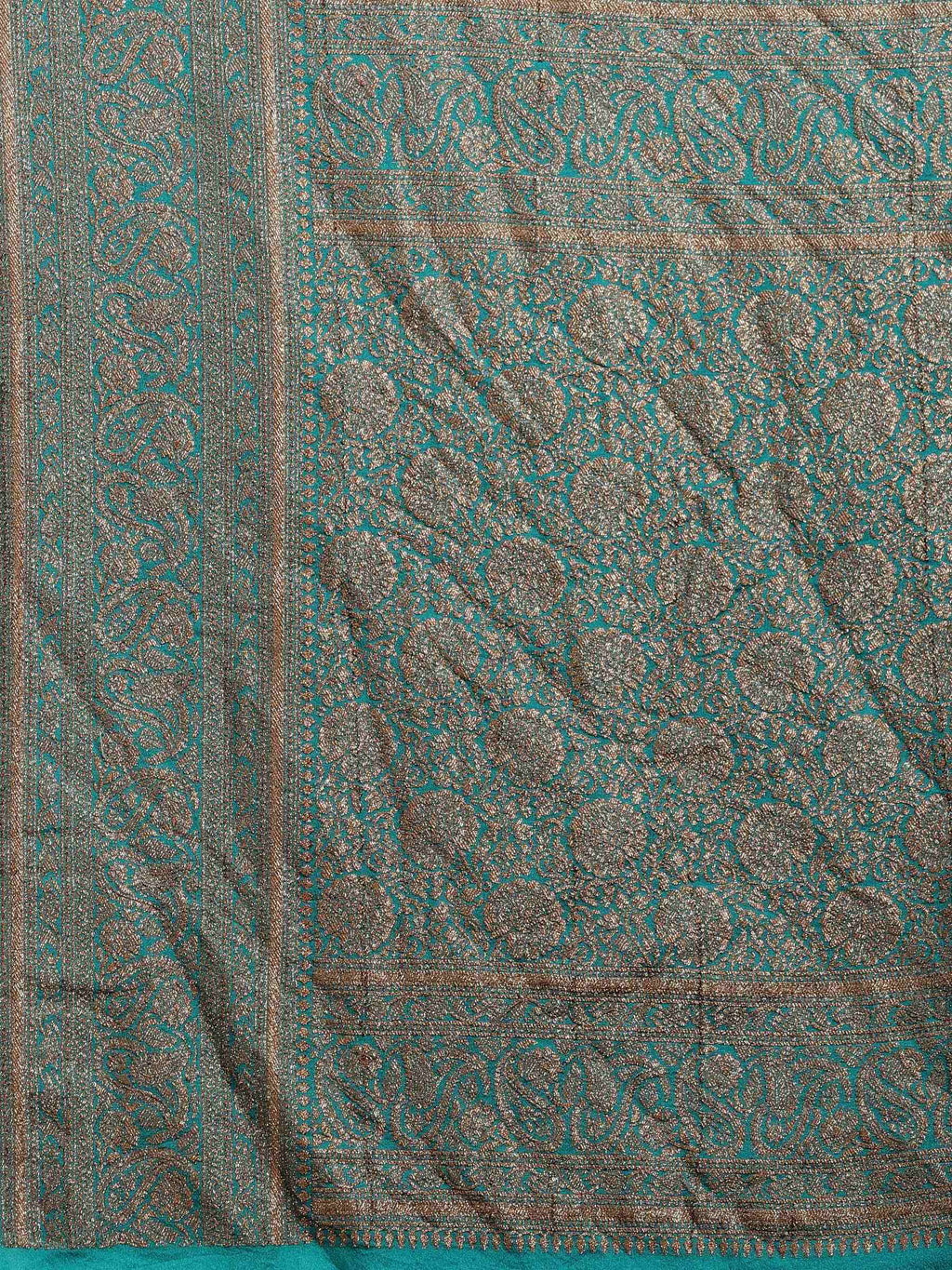 Rama Green Embroidered Georgette Saree