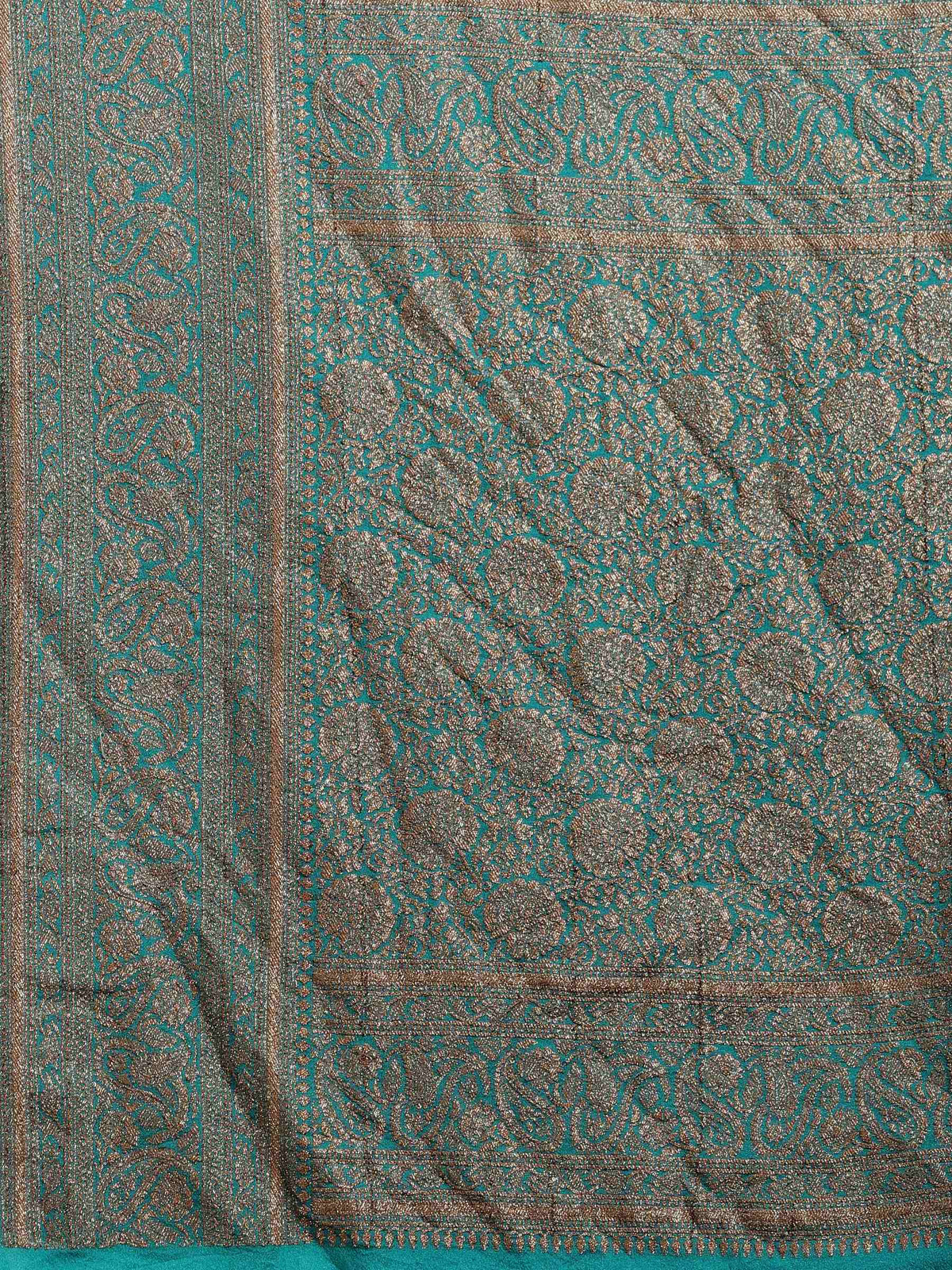 Rama Green Embroidered Georgette Saree