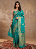 Firozee Zari Work Crepe Saree