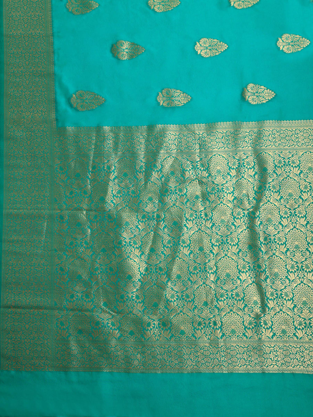 Firozee Zari Work Crepe Saree