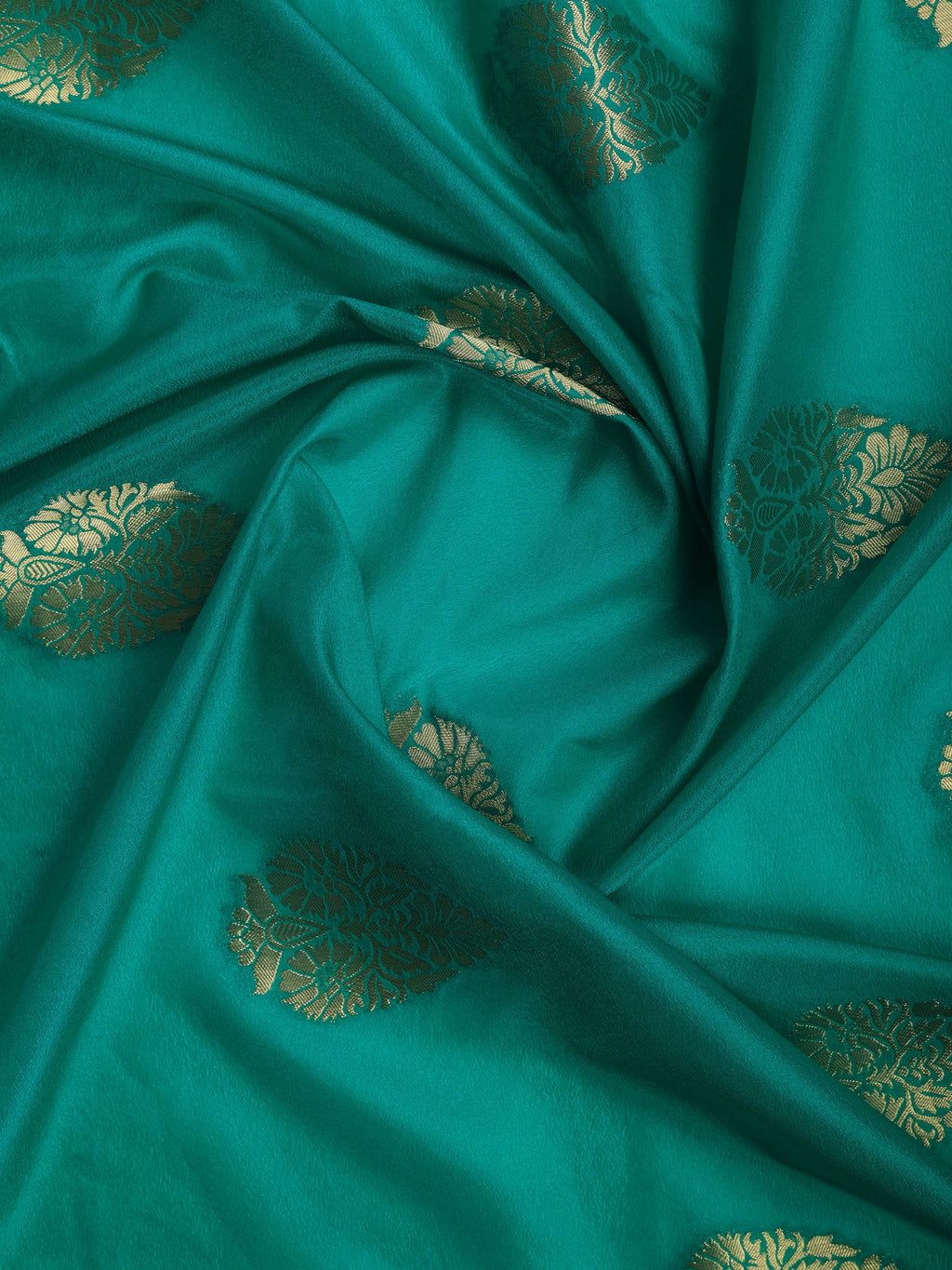 Firozee Zari Work Crepe Saree