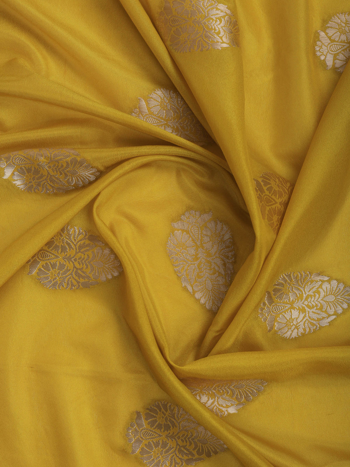 Lemon Zari Work Crepe Saree