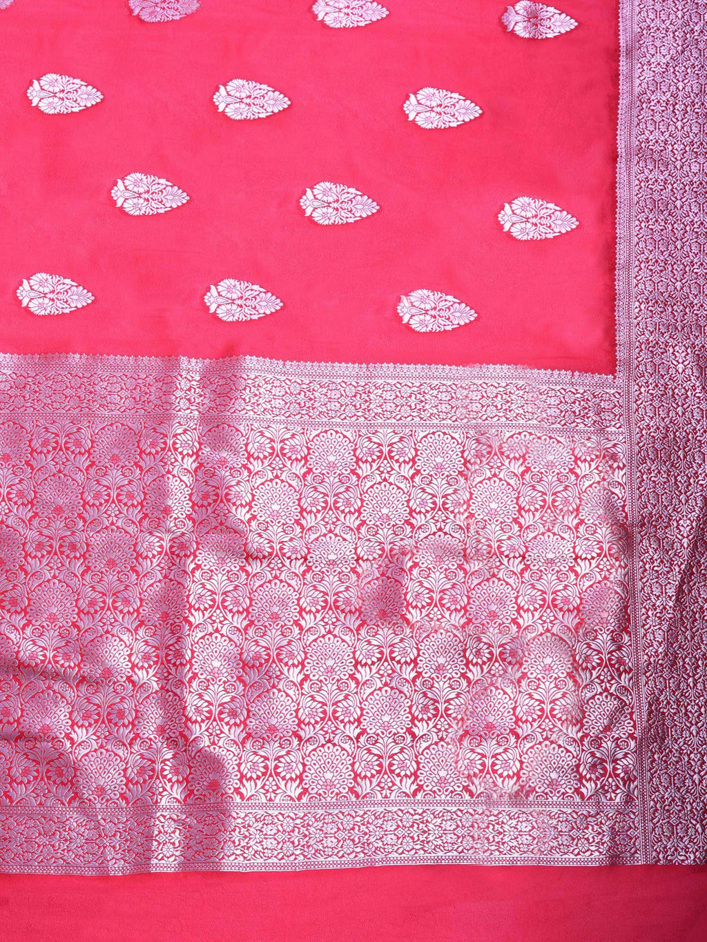 Magenta Zari Work Crepe Saree