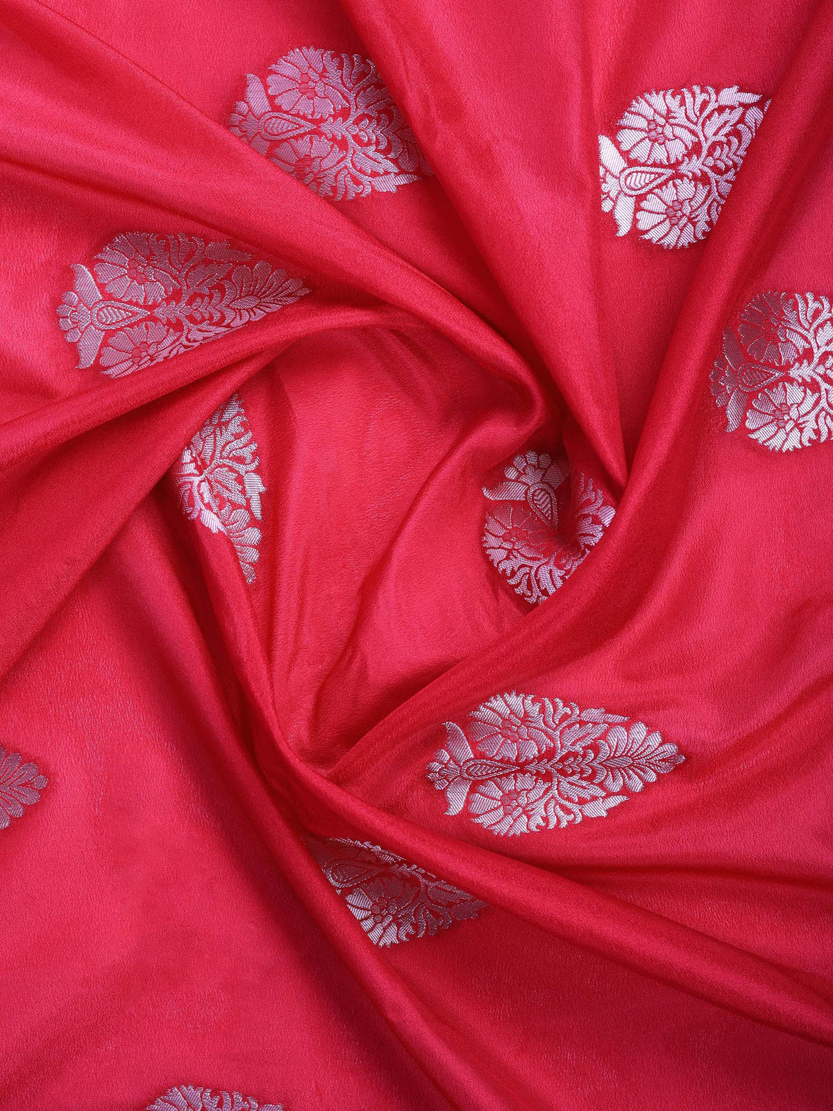 Magenta Zari Work Crepe Saree