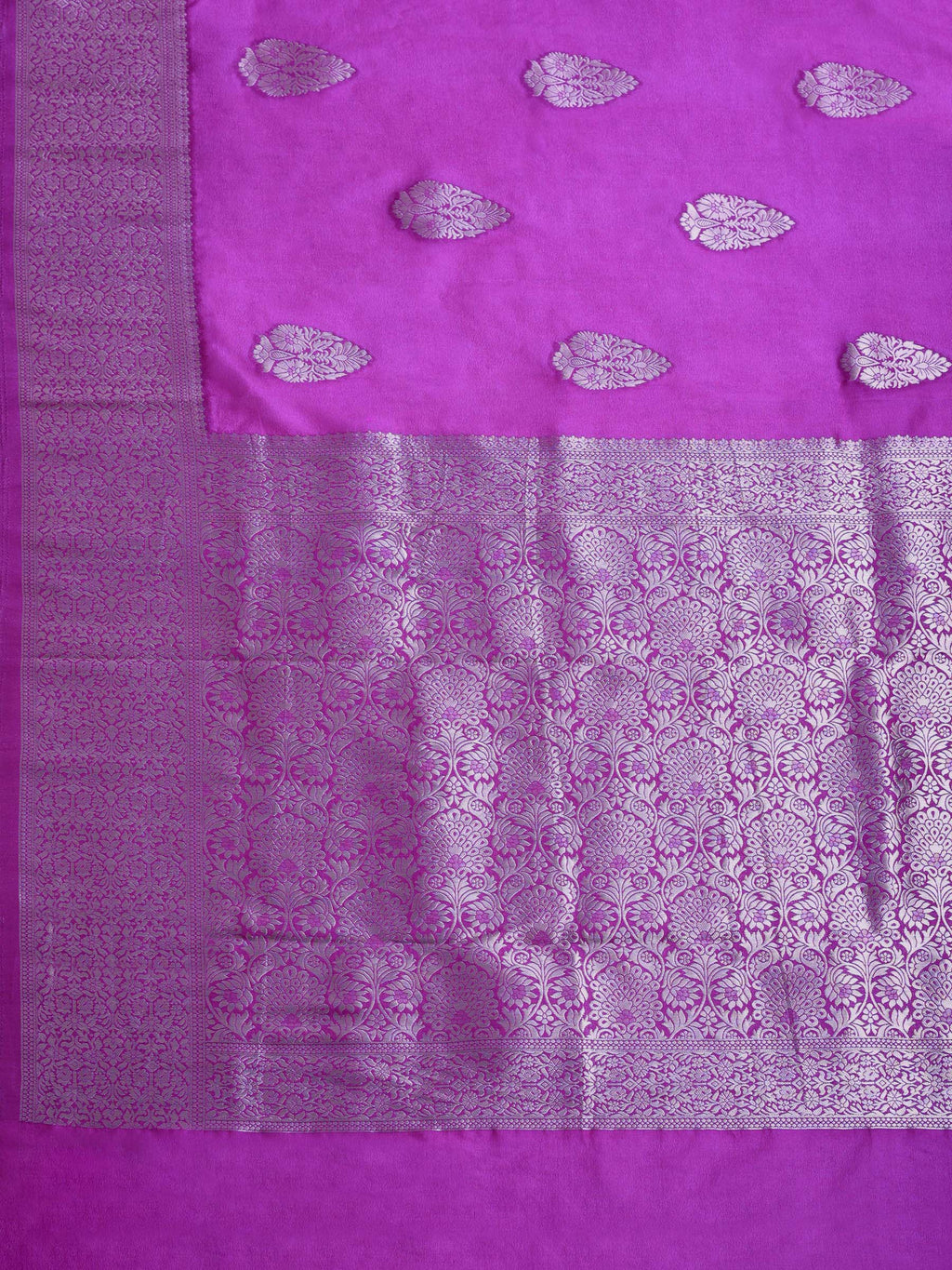 Purple Zari Work Crepe Saree
