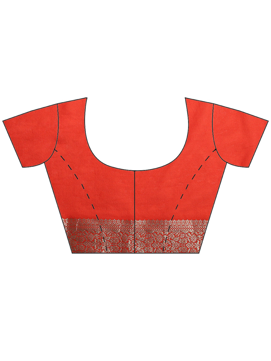 Rust Zari Work Crepe Saree