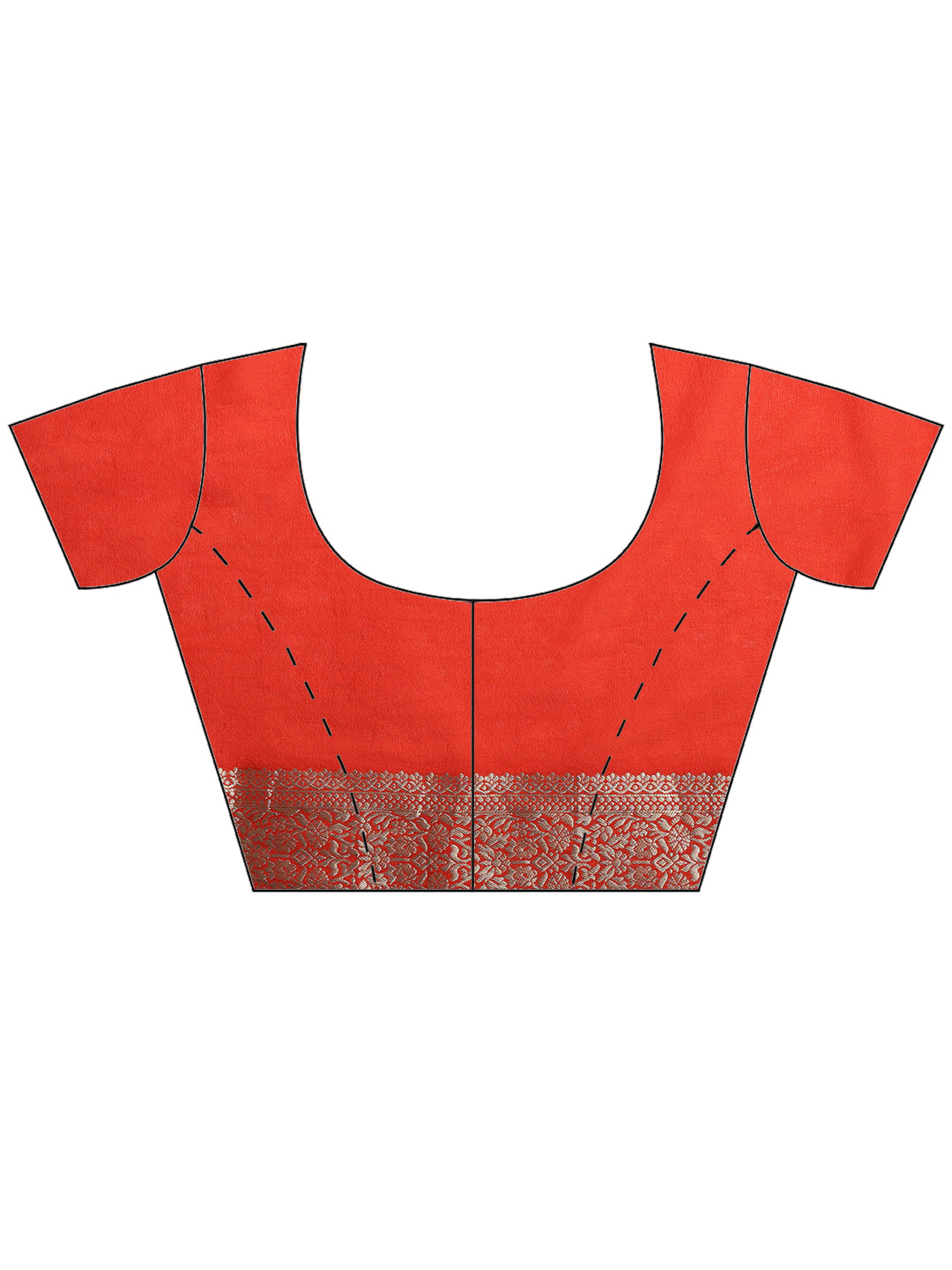 Rust Zari Work Crepe Saree