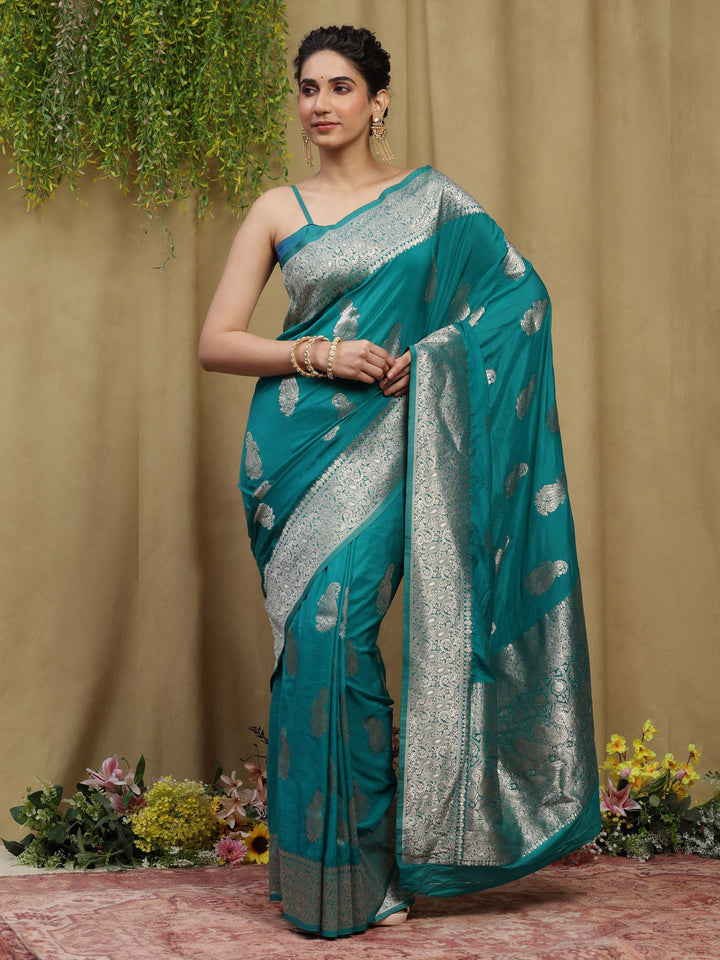 Zari Border Booti Handloom Woven Saree
