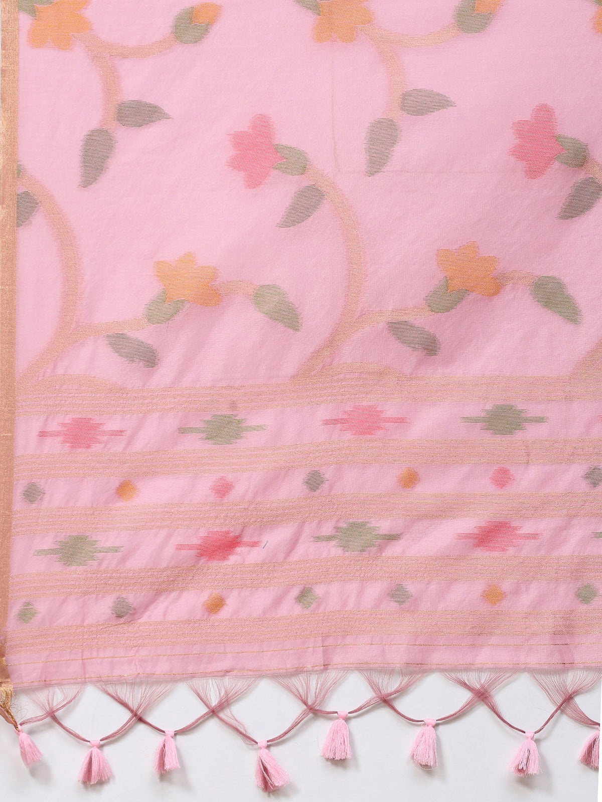 Mauve Zari Jaal Tussar Saree