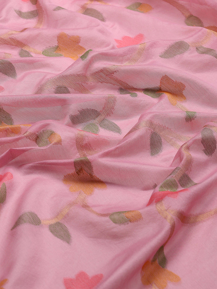 Mauve Zari Jaal Tussar Saree