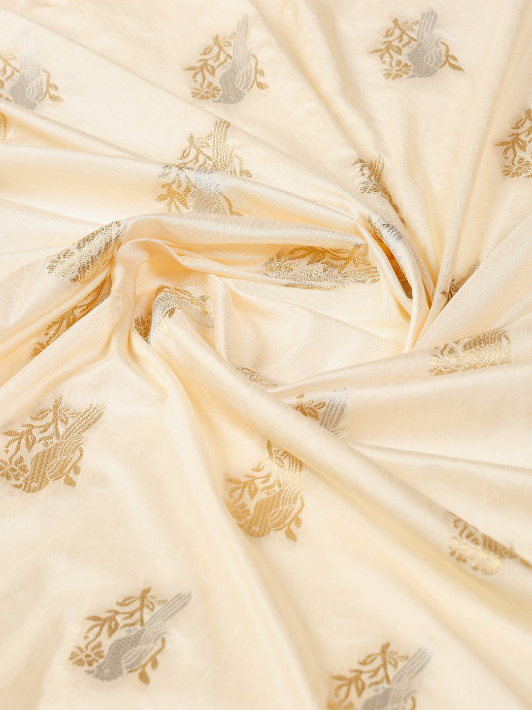 Cream Woven Design Art Silk Saree