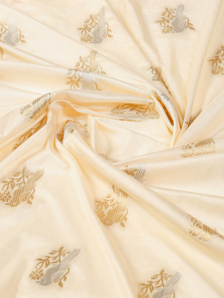 Cream Woven Design Art Silk Saree