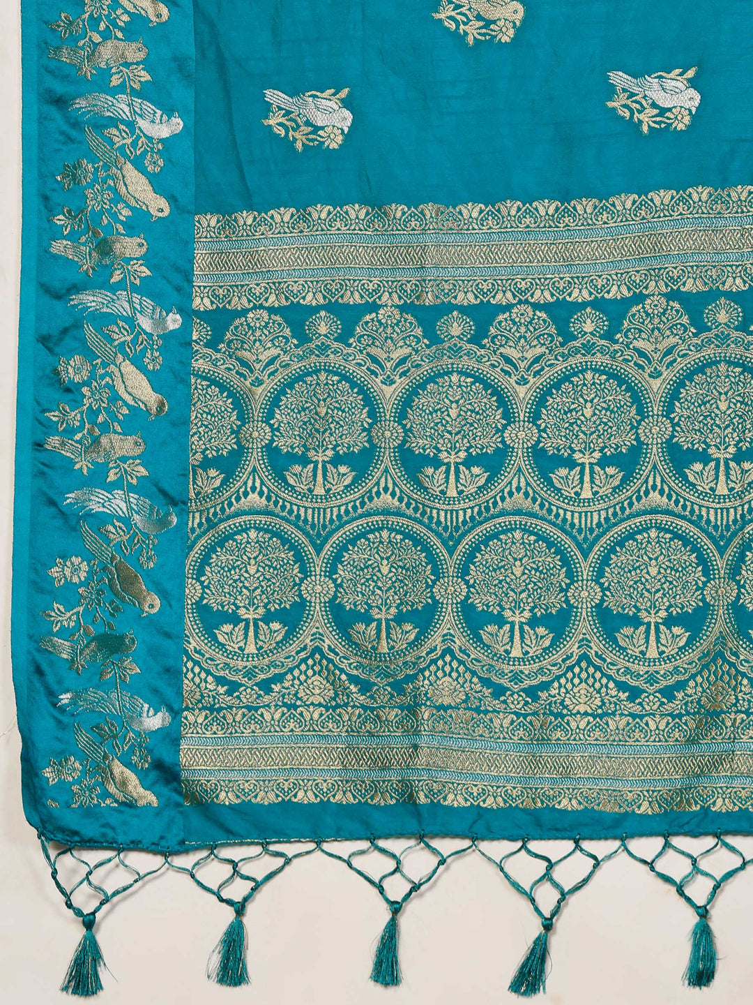 Lake Blue Woven Design Art Silk Saree
