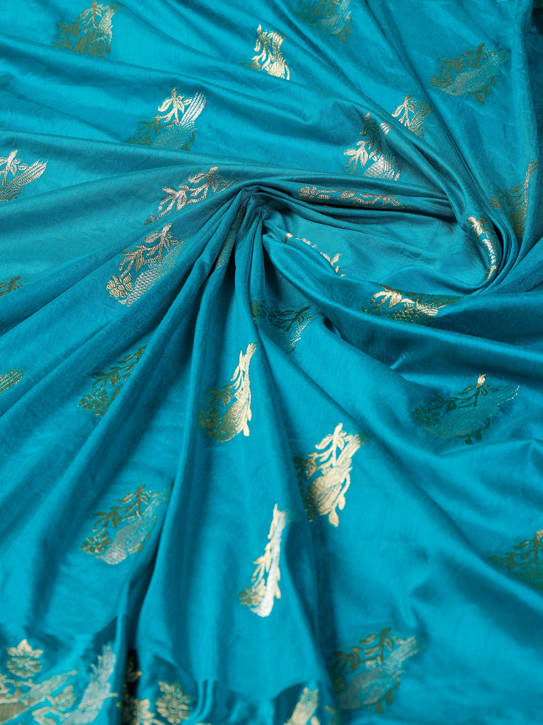 Lake Blue Woven Design Art Silk Saree