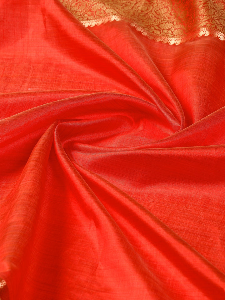 Rust Woven Design Art Silk Saree