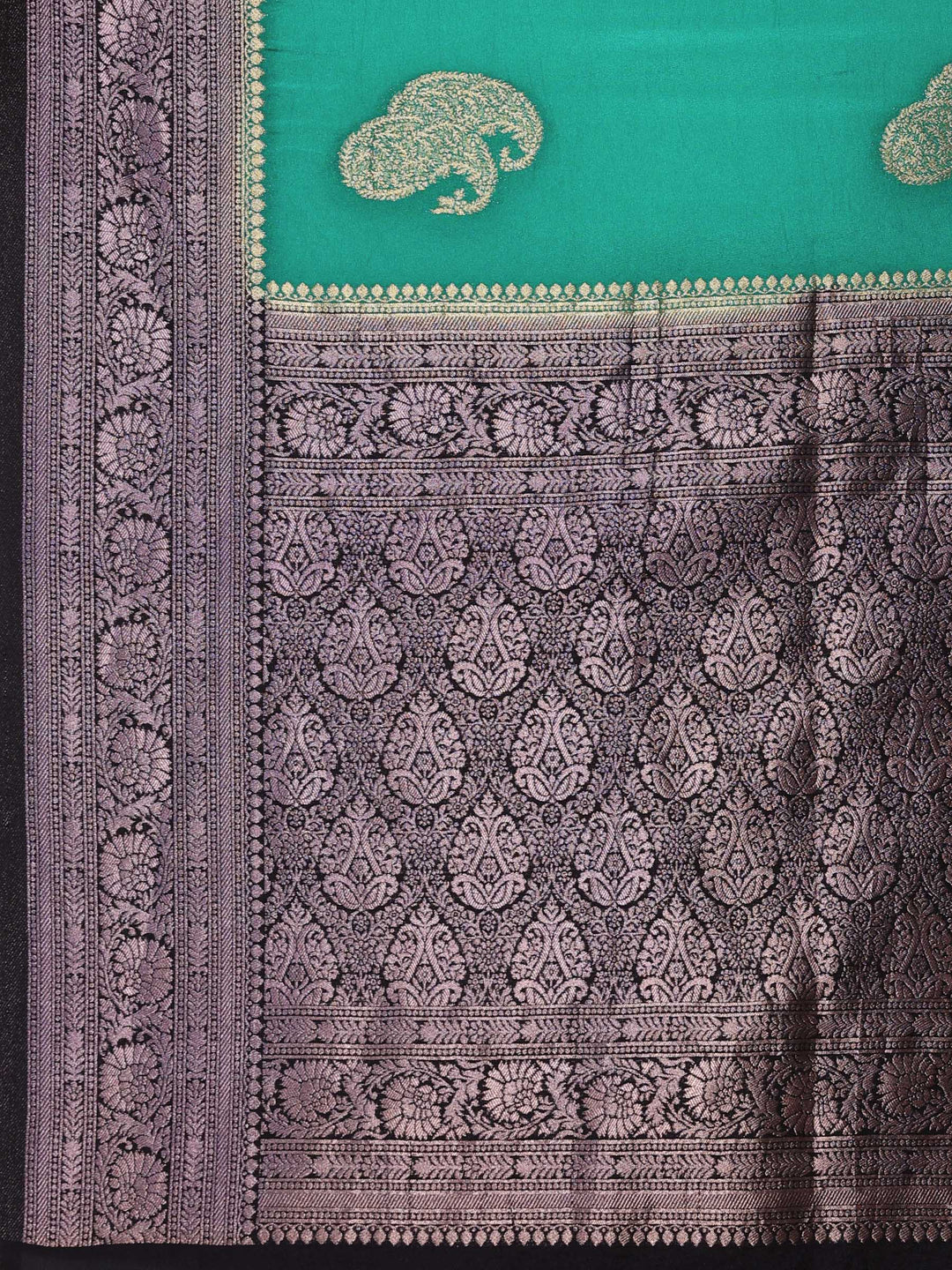 Green Woven Design Art Silk Saree