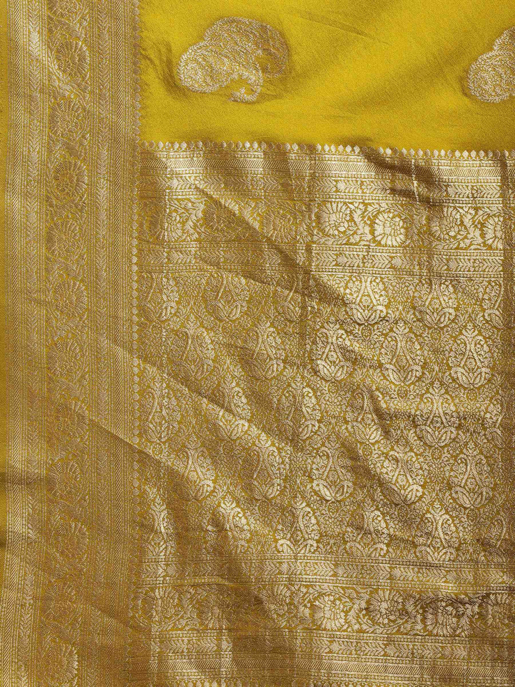 Lemon Zari Booti Art Silk Saree