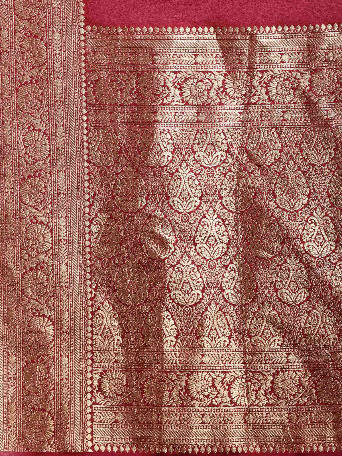 Magenta Zari Booti Art Silk Saree