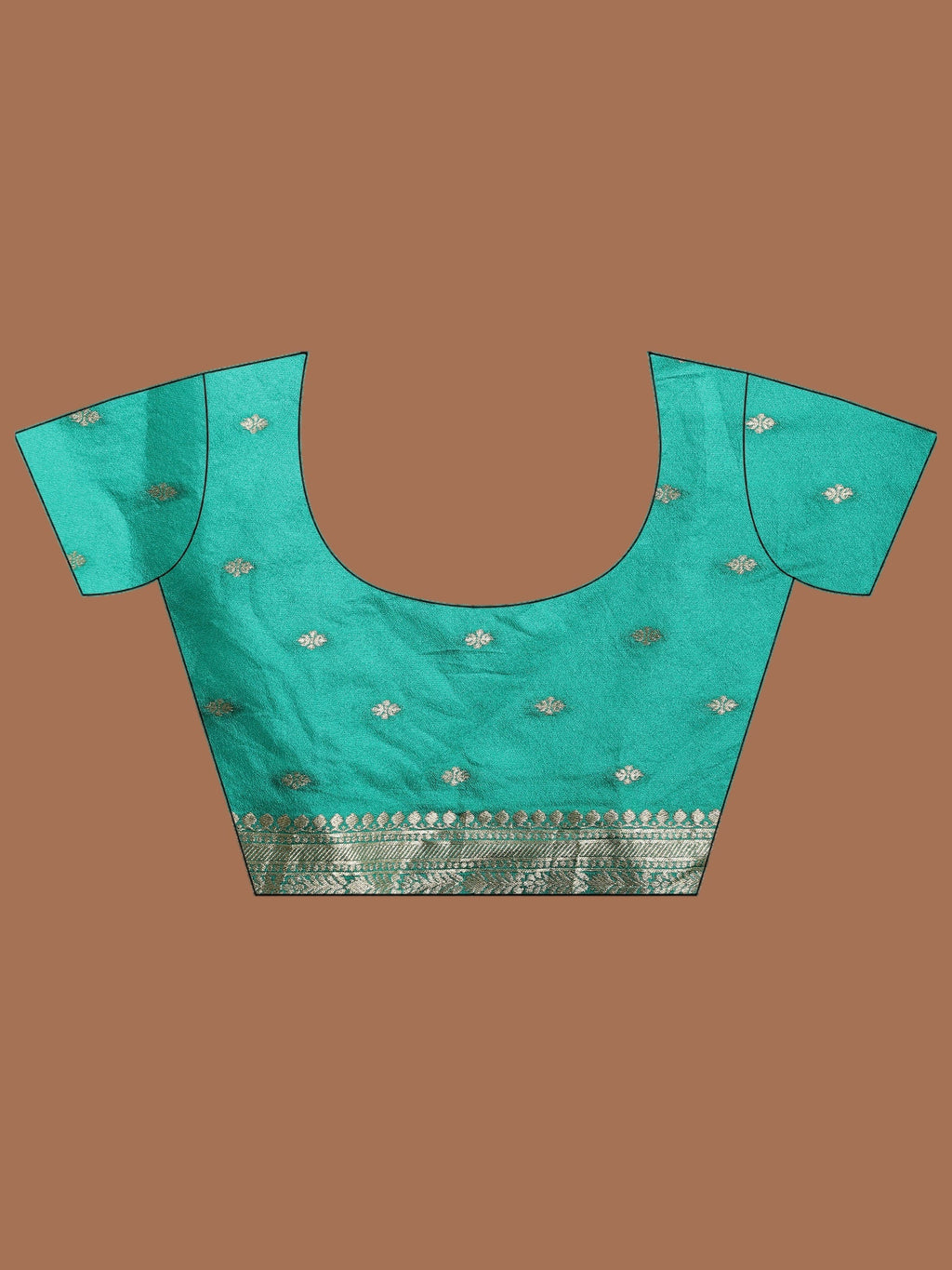 Rama Green Zari Booti Art Silk Saree