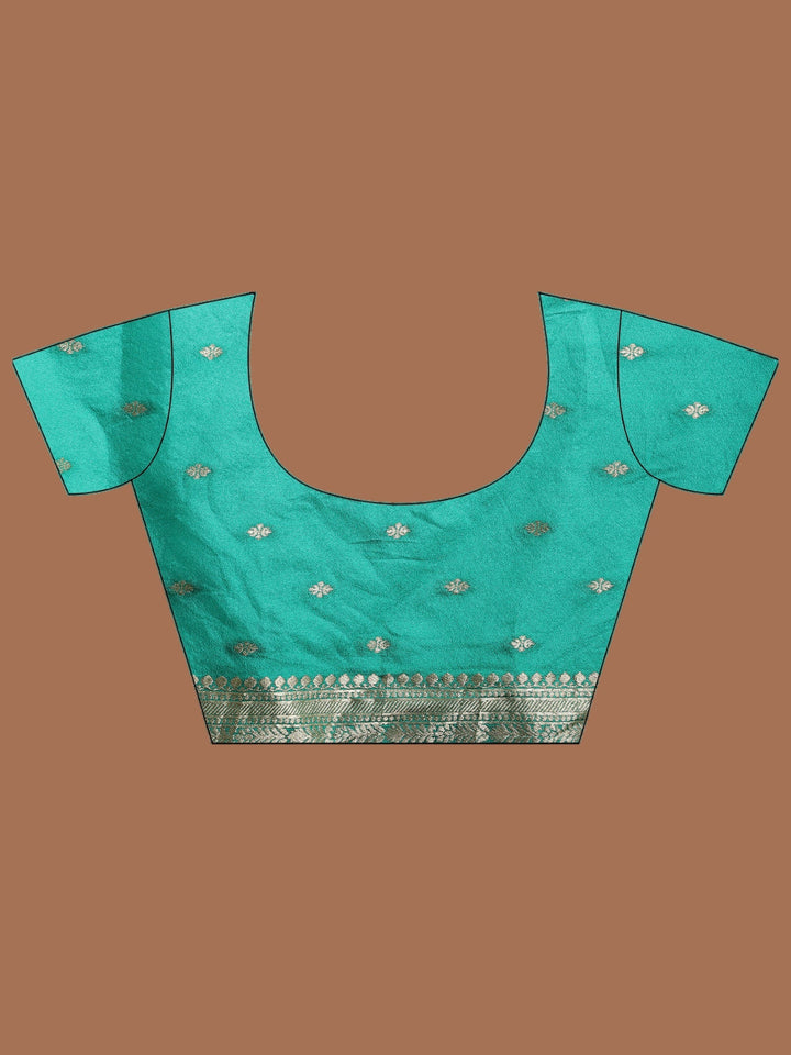 Rama Green Zari Booti Art Silk Saree