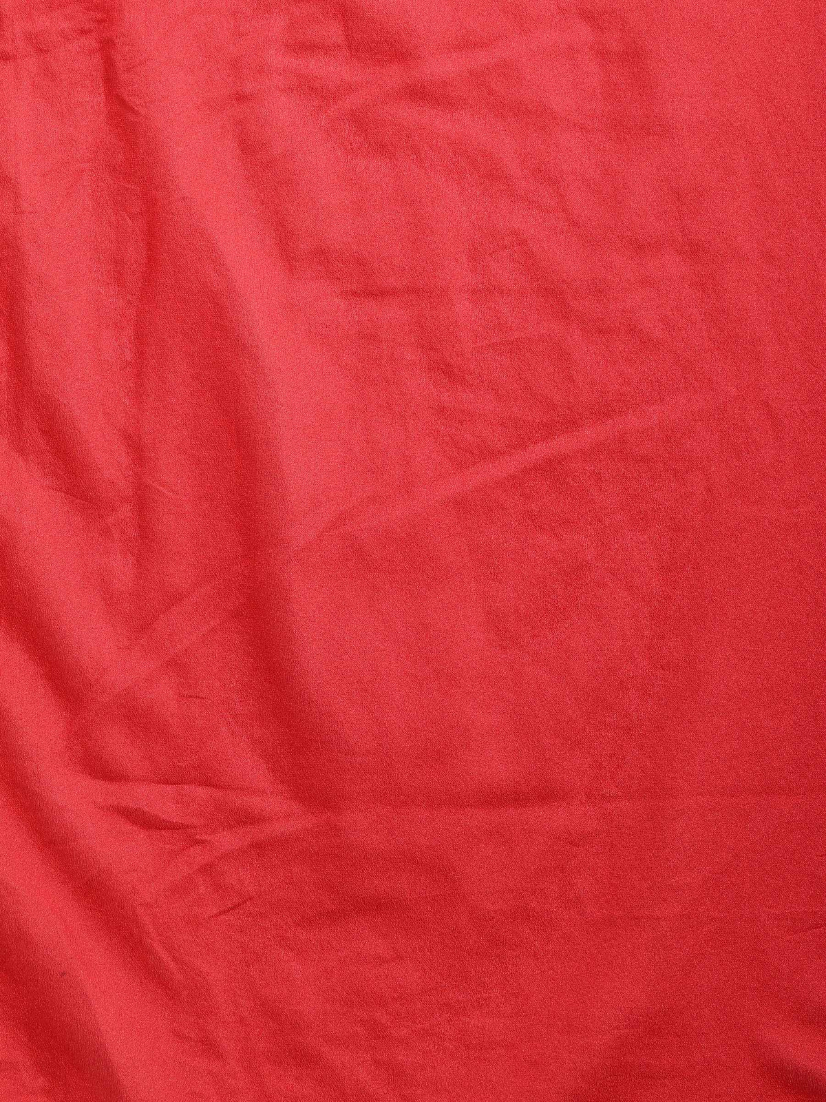 Red Zari Booti Art Silk Saree